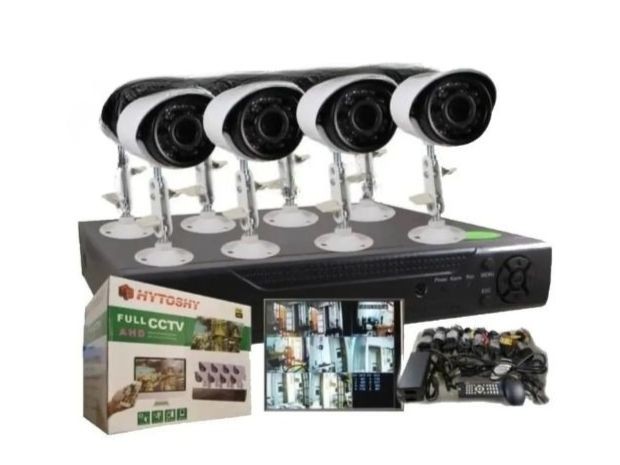 &uu KIT 4 CAMARA IP SEGURIDAD + DVR CON CABLE FULLCCTV